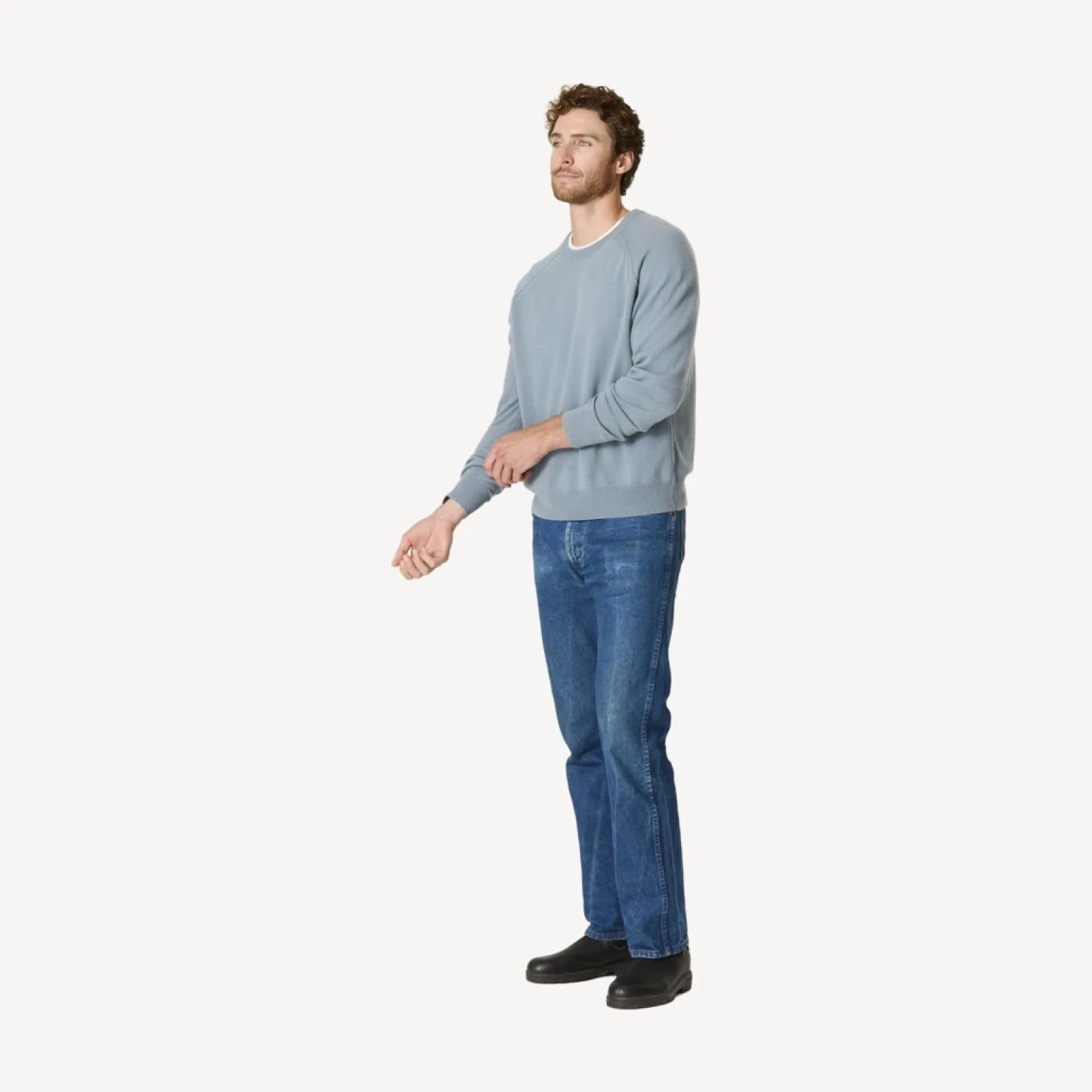 LORENZO CASHMERE CREWNECK - BATTLESHIP
