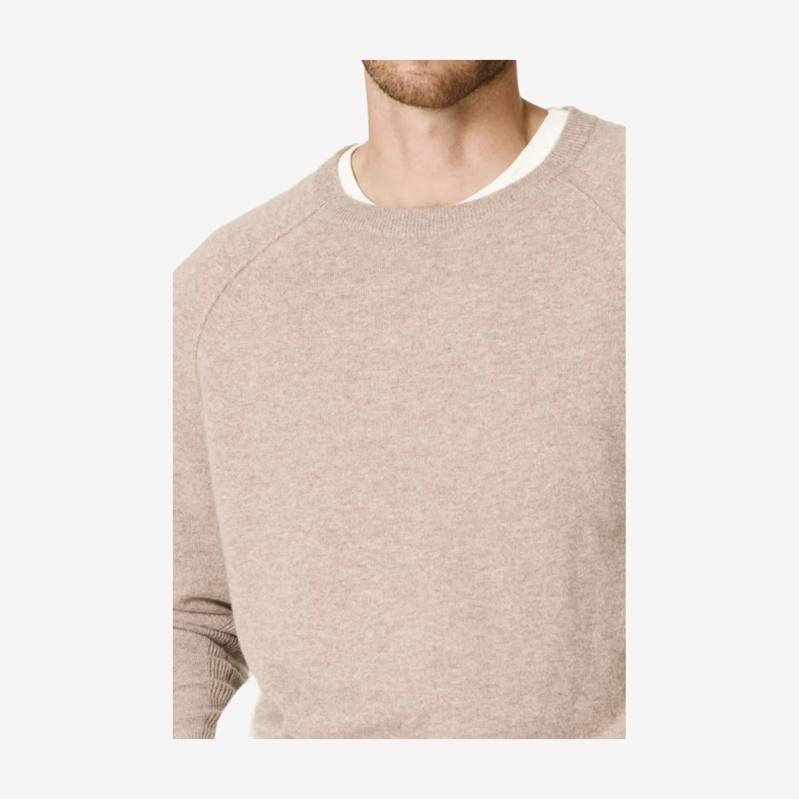 LORENZO CASHMERE CREWNECK - CHINCHILLA