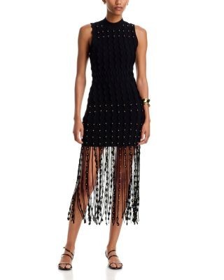 Simkhai Noemie Embellished Fringe Midi Dress