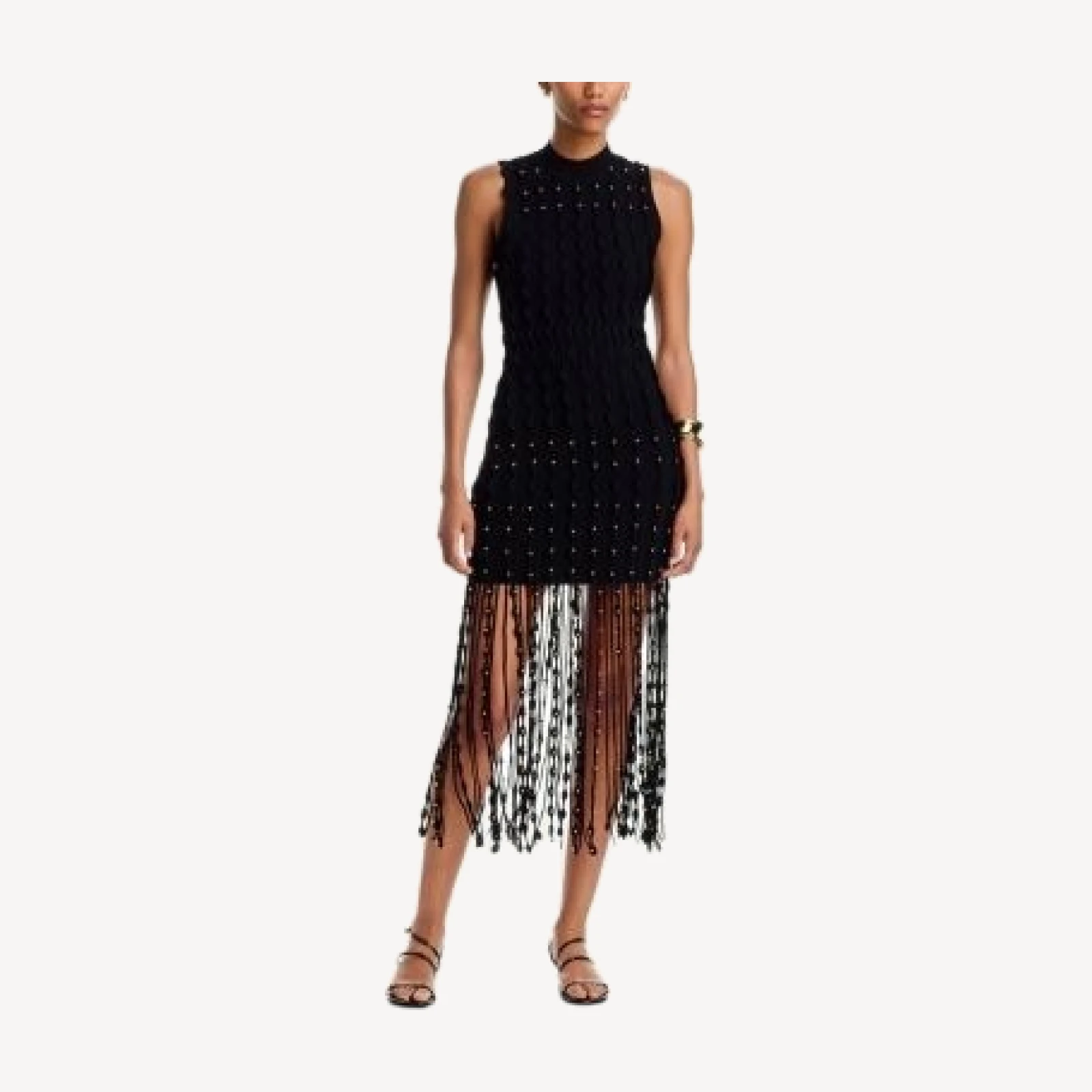 Simkhai Noemie Embellished Fringe Midi Dress