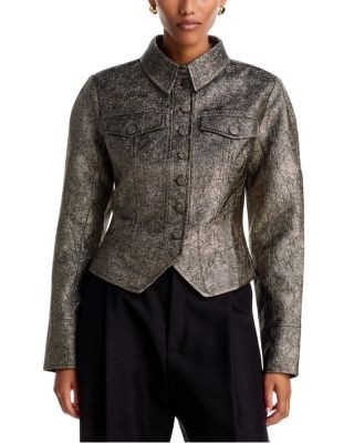 Simkhai Brigitte Satin Button Front Jacket