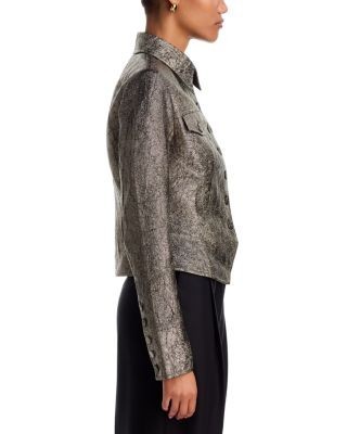 Simkhai Brigitte Satin Button Front Jacket, photo 5