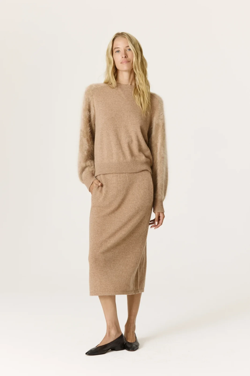 LOU LOU CASHMERE PENCIL SKIRT - FALLOW