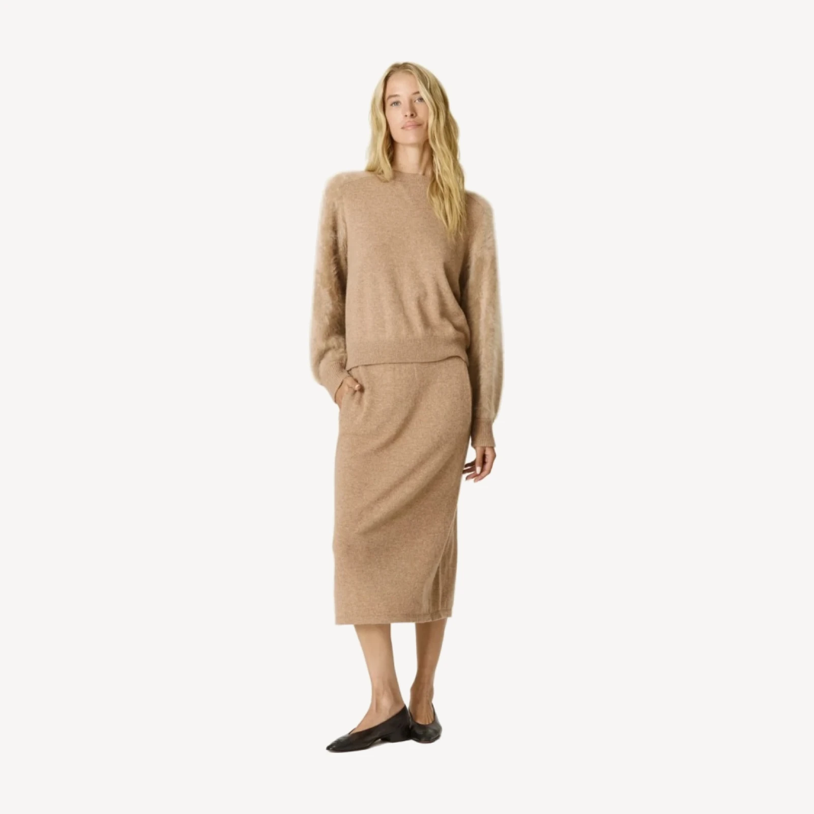 LOU LOU CASHMERE PENCIL SKIRT - FALLOW
