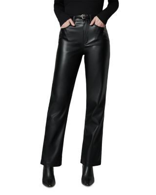 Joe's Jeans The Margot Faux Leather Straight Jeans in Black