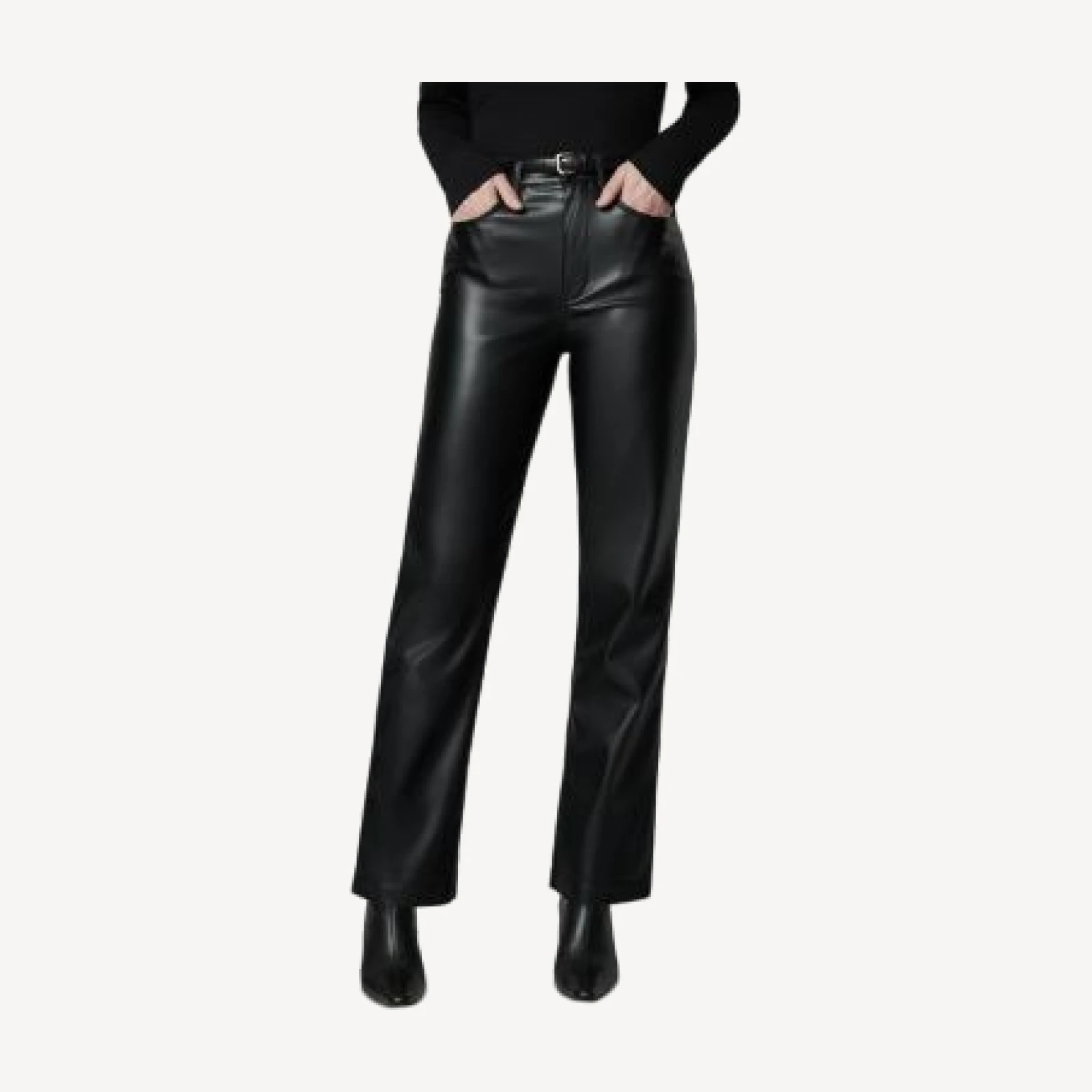 Joe's Jeans The Margot Faux Leather Straight Jeans in Black