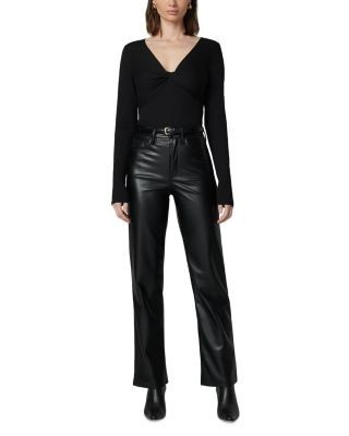 Joe's Jeans The Margot Faux Leather Straight Jeans in Black, photo 2