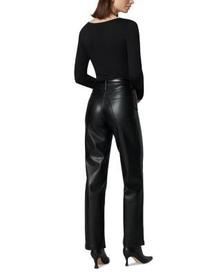 Joe's Jeans The Margot Faux Leather Straight Jeans in Black, photo 5