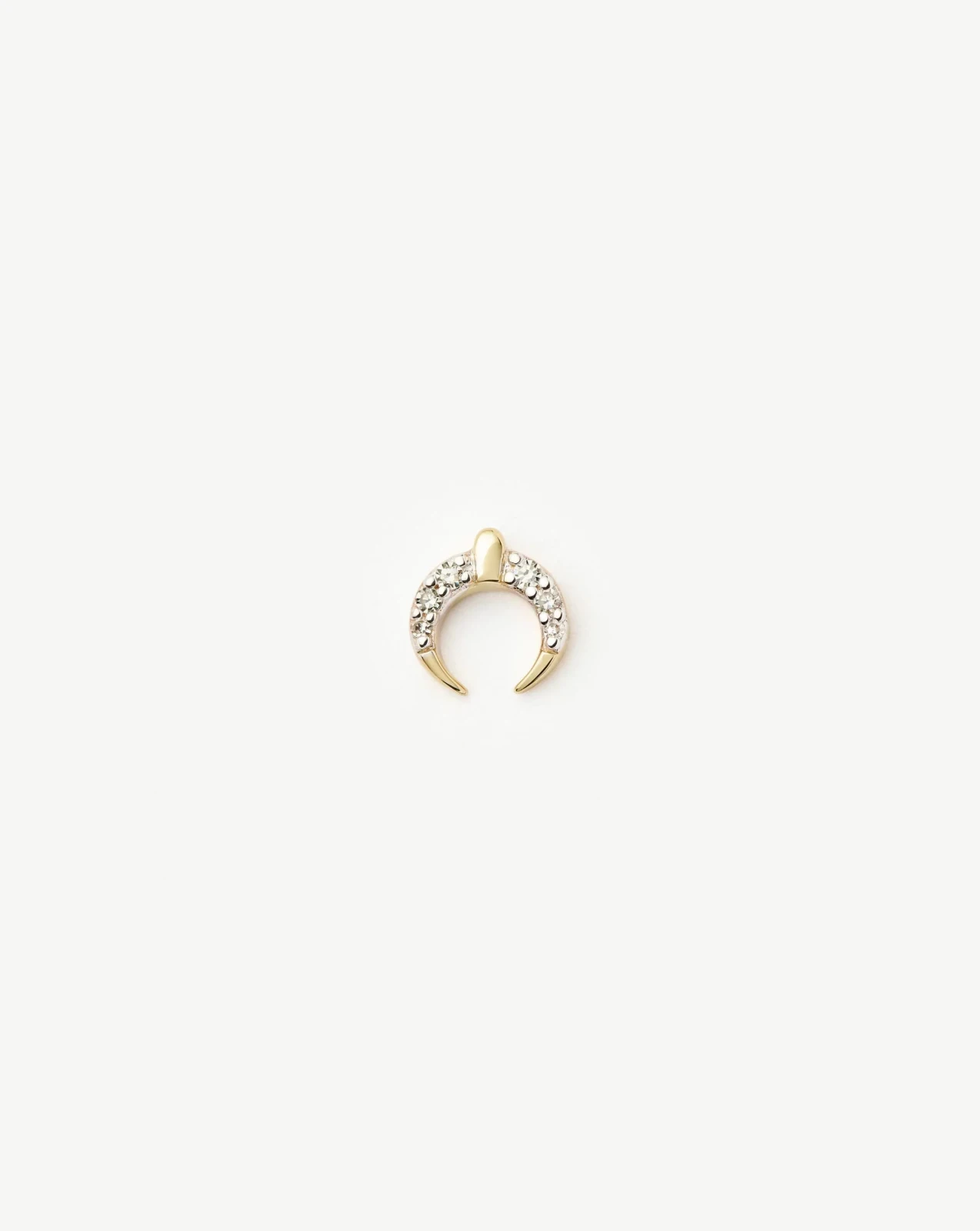 Solid Gold Lucy Williams Horn Single Stud Earring | 9ct Solid Yellow Gold/Diamond