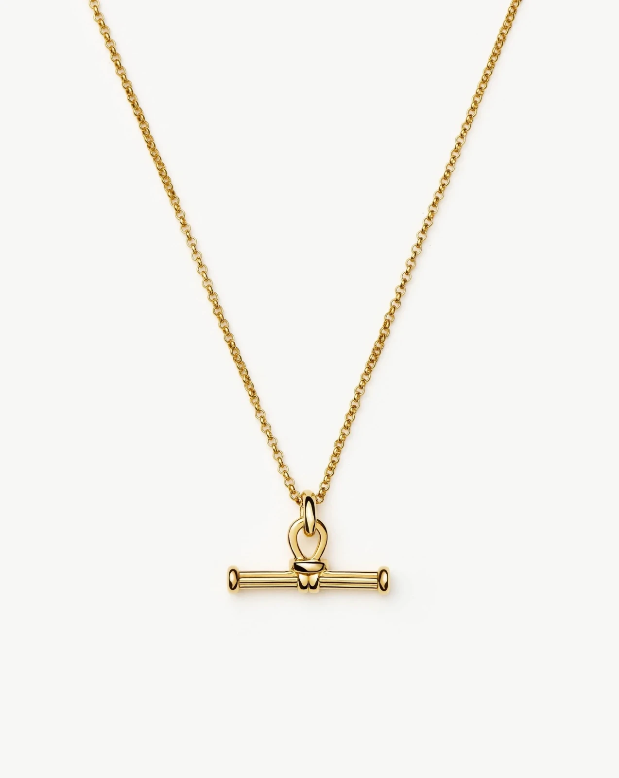 Ridge T-Bar Chain Necklace | 18ct Gold Plated