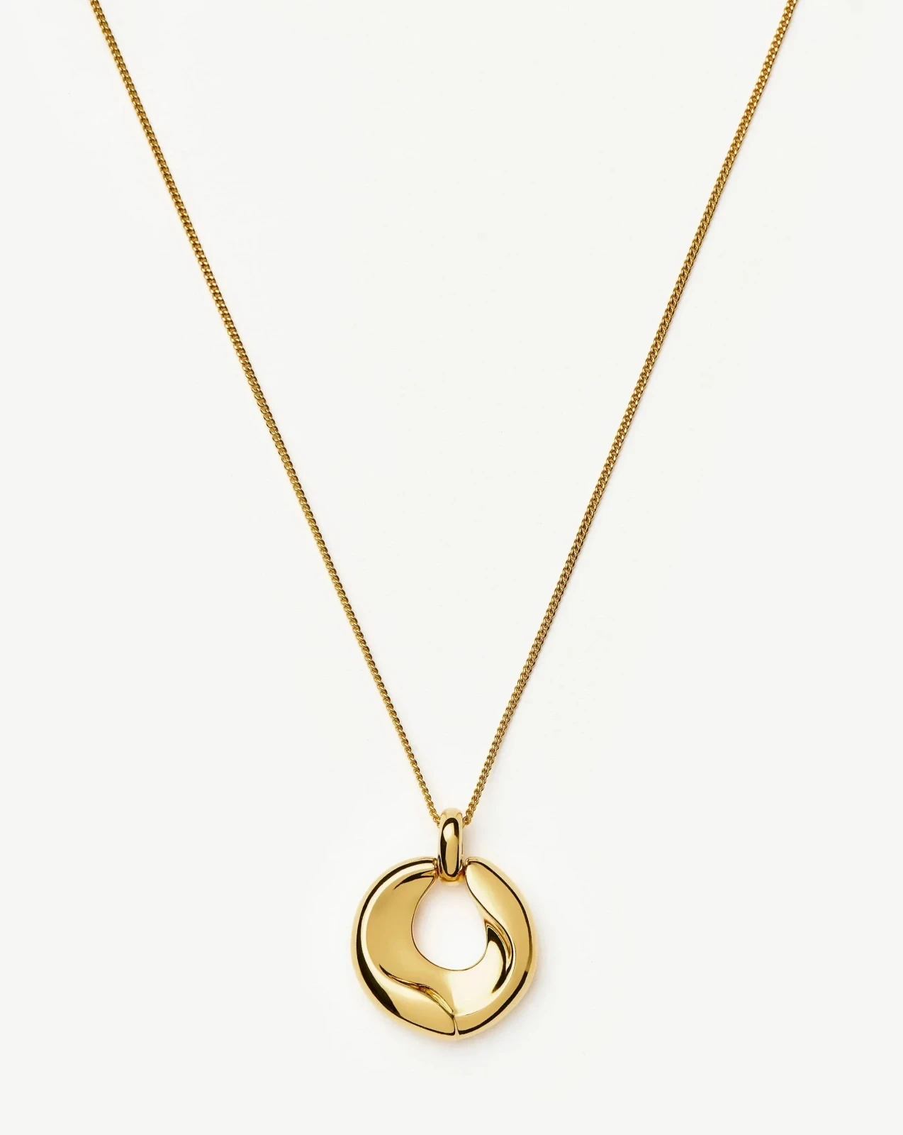 Sculptural Ridge Molten Pendant Necklace | 18ct Gold Plated
