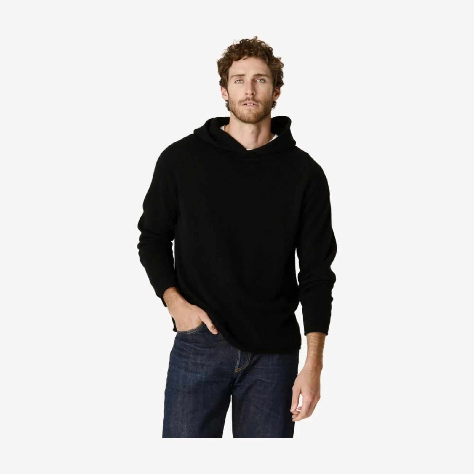 AURELIO CASHMERE HOODIE - BLACK