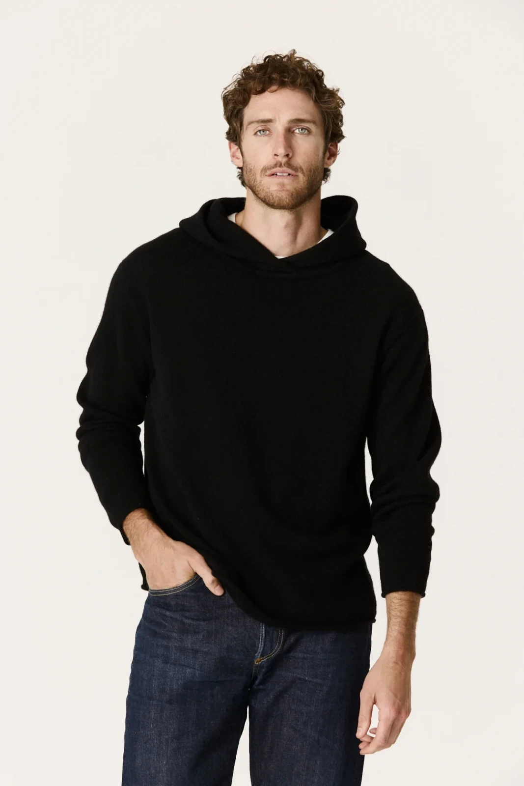 AURELIO CASHMERE HOODIE - BLACK