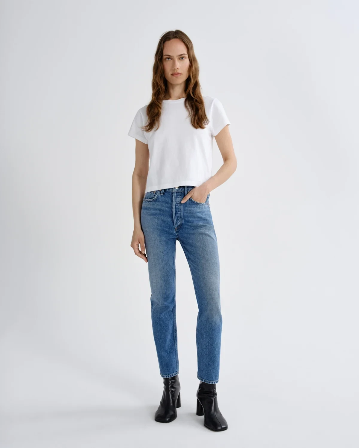 Riley High Rise Straight Crop (Weightless) in Tide