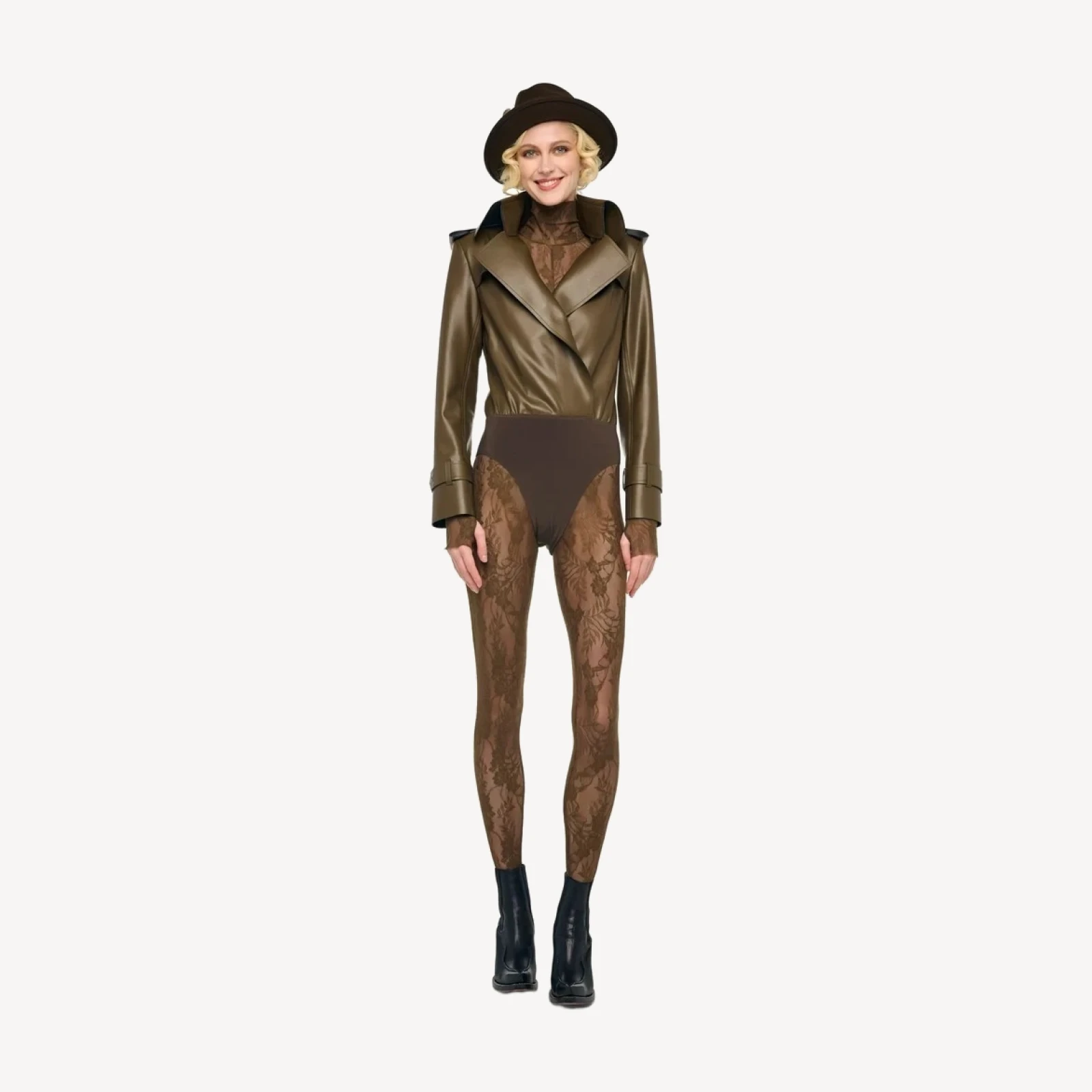 DOUBLE BREASTED TRENCH BODYSUIT