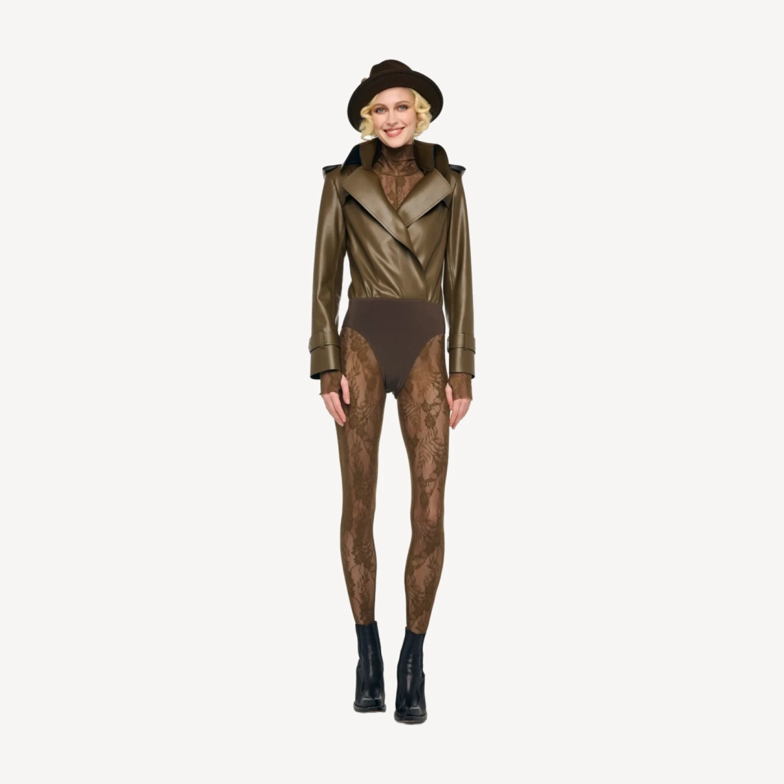DOUBLE BREASTED TRENCH BODYSUIT