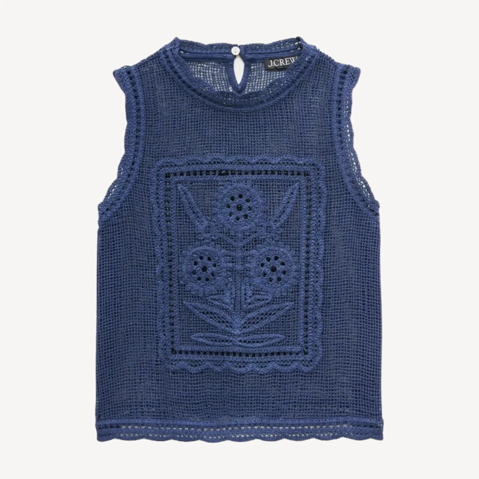 Crochet floral tank top