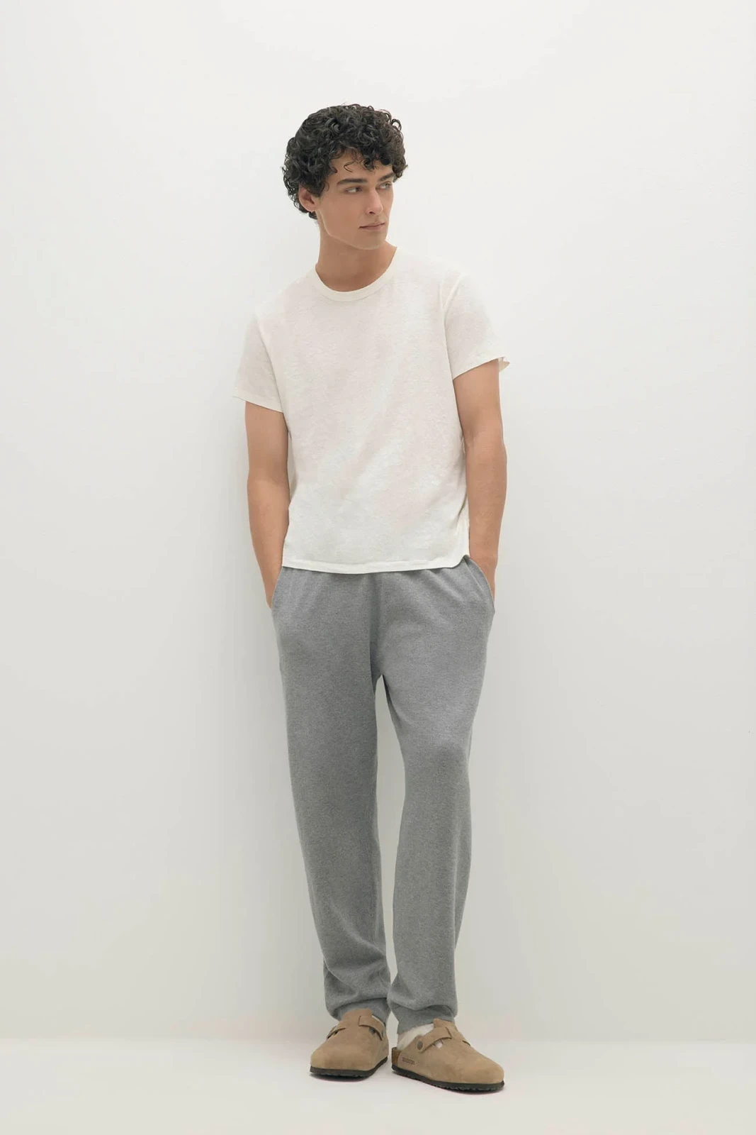 KYLE LINEN CREWNECK TEE - OFF-WHITE
