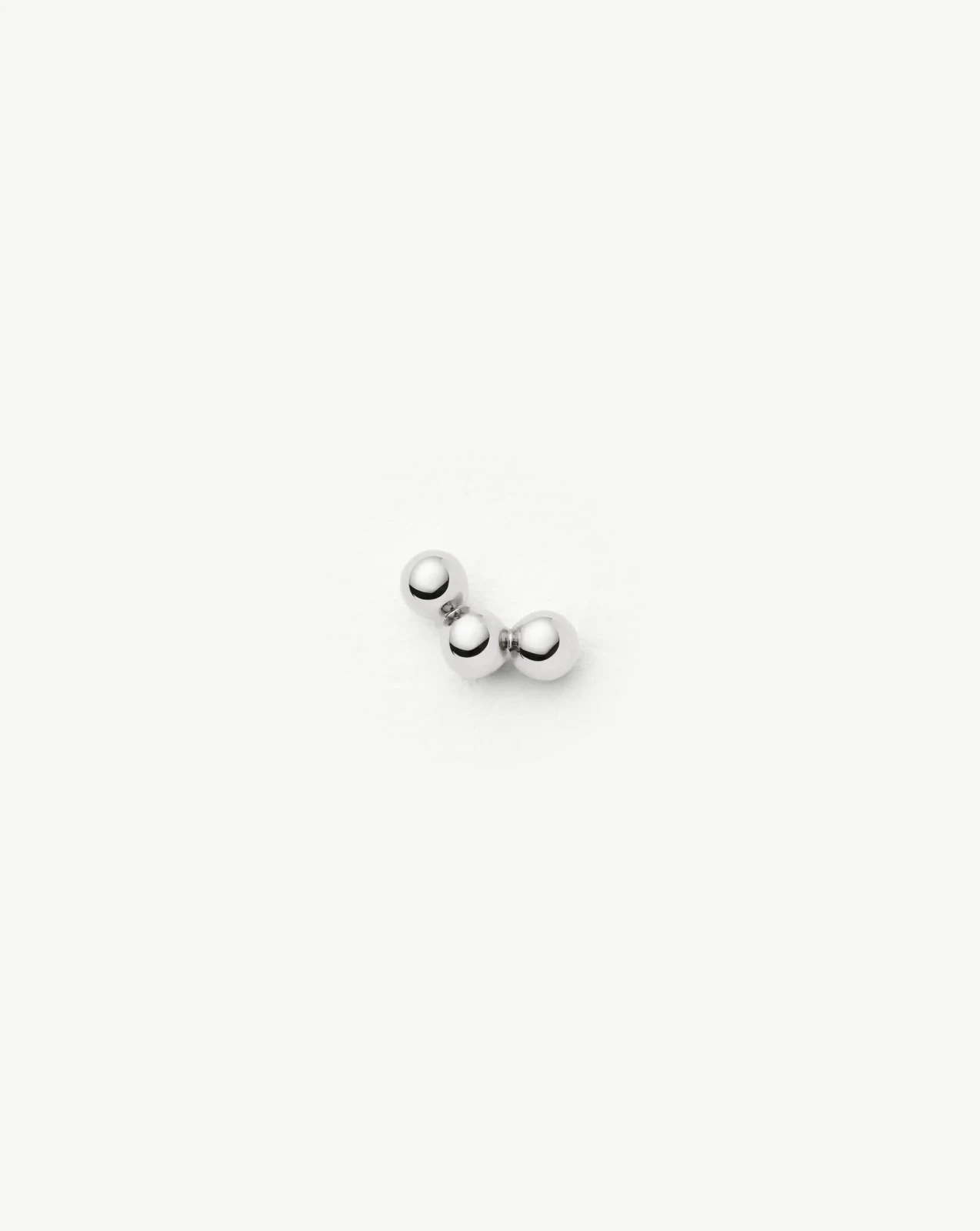 Solid Gold Trio Flat Back Stud Earring | 9ct Solid White Gold