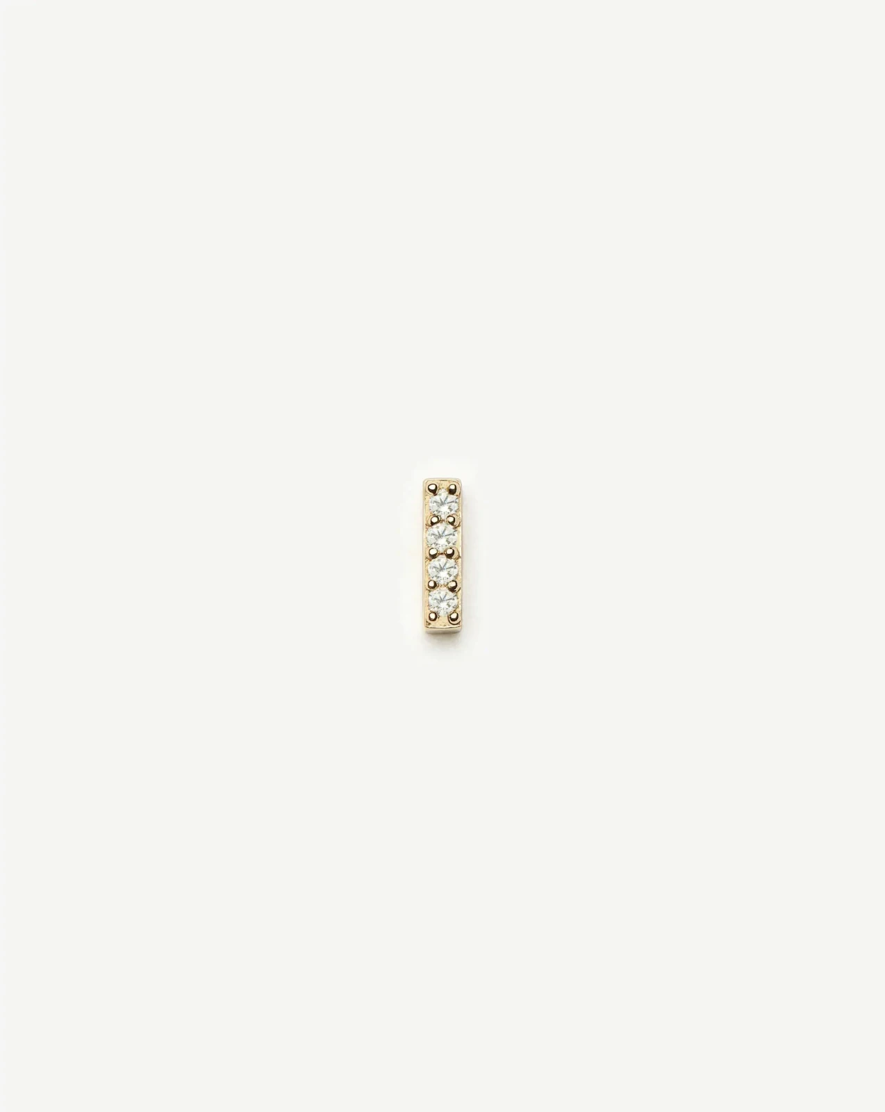 Solid Gold Diamond Bar Flat Back Stud Earring | 9ct Solid Yellow Gold/Diamond