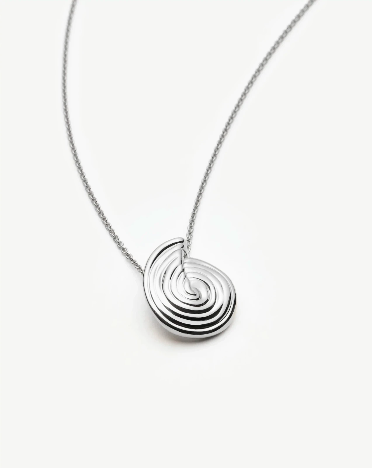 Spiral Mini Pendant Necklace | Silver Plated