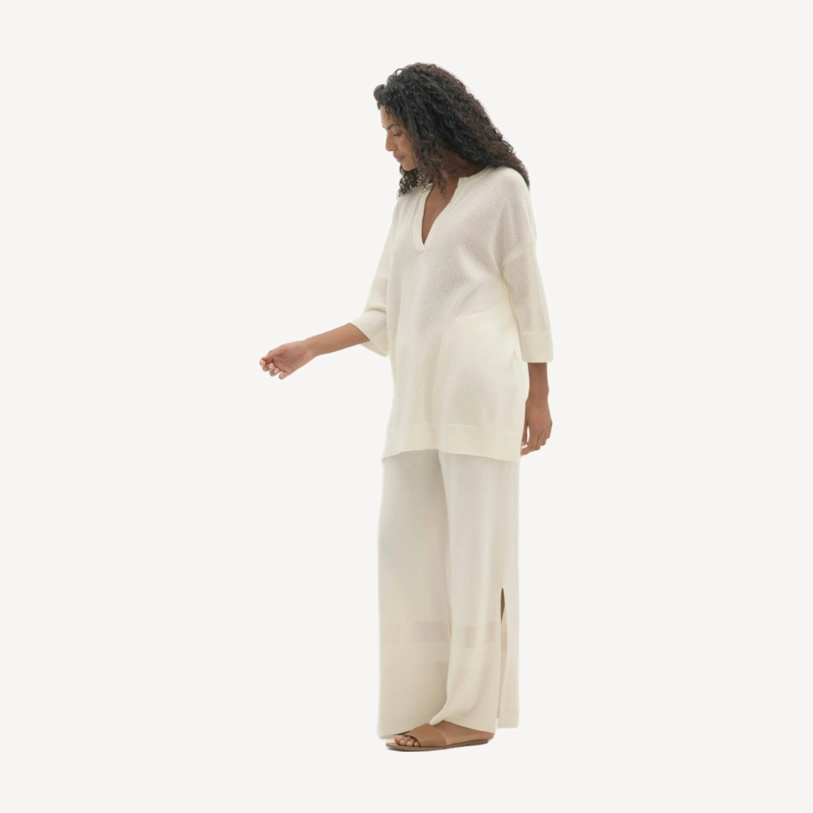ELOWEN CASHMERE TUNIC - ECRU