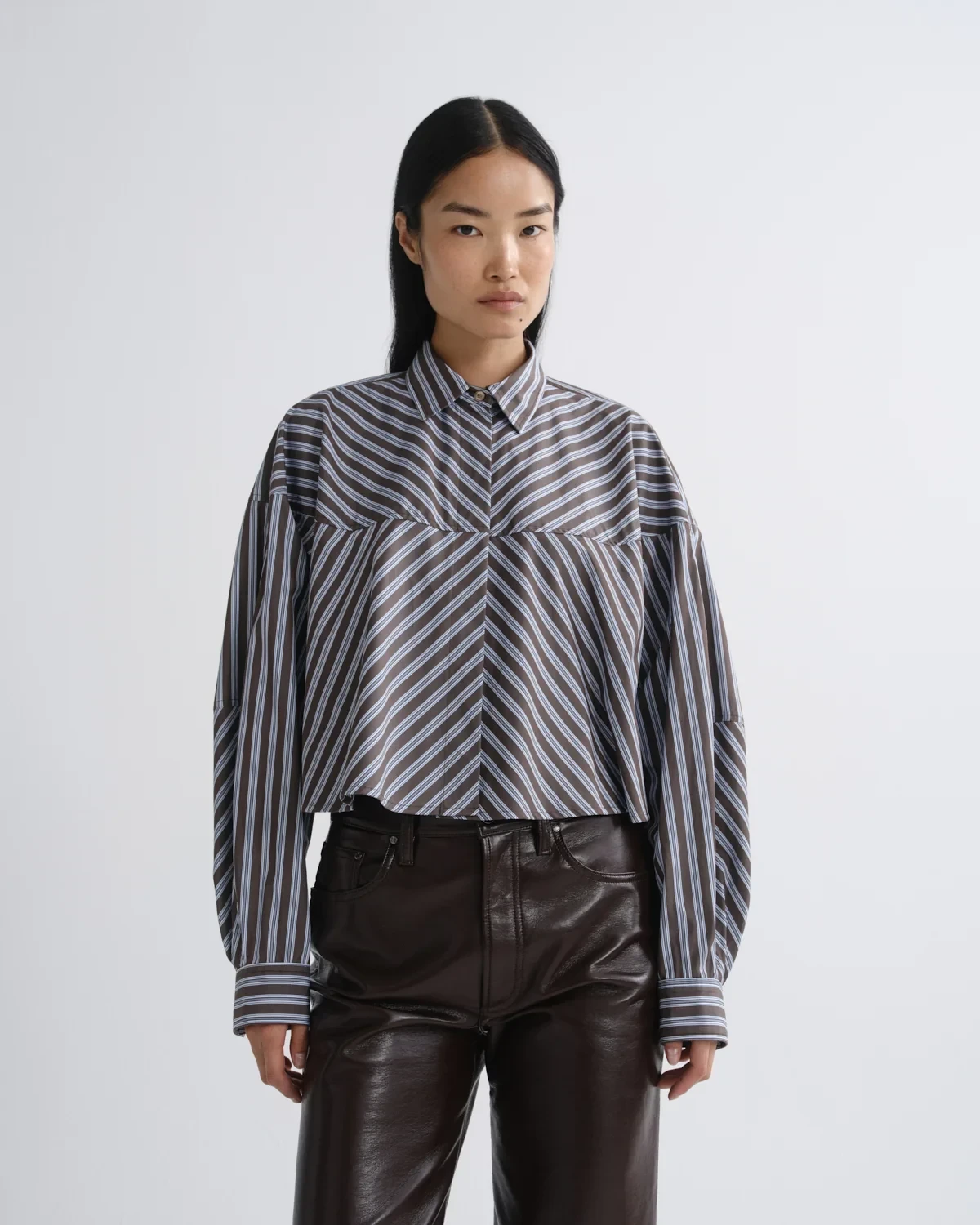 Agnes Shirt in Meyer Stripe Bracken/Blue