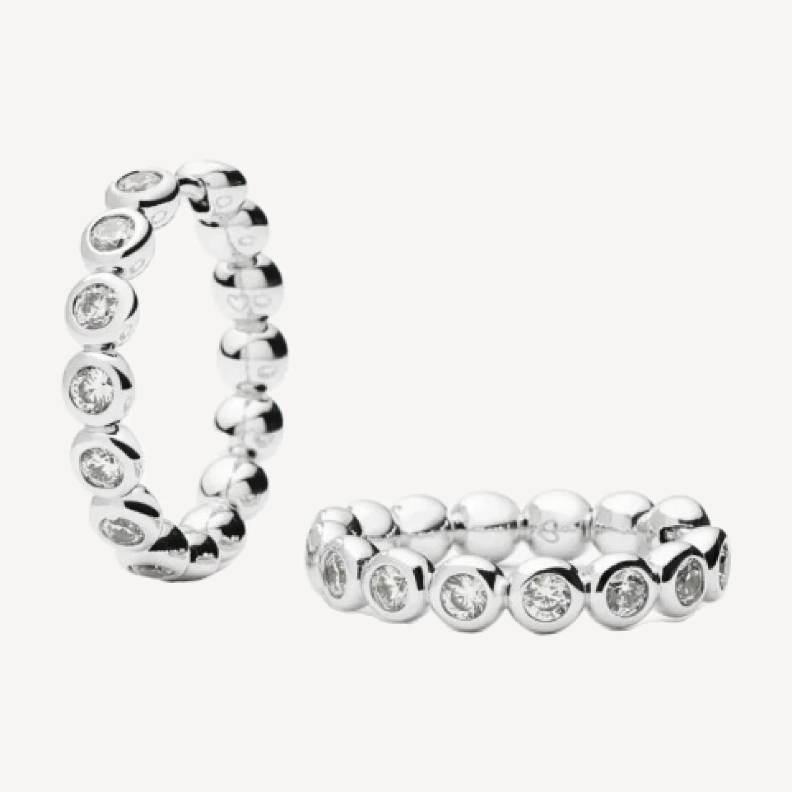 Tennis Classic Hoop Earrings | Silver Plated/Cubic Zirconia