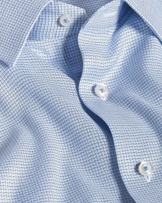 David Donahue Trim Fit Stretch Twill Micro Check Dress Shirt