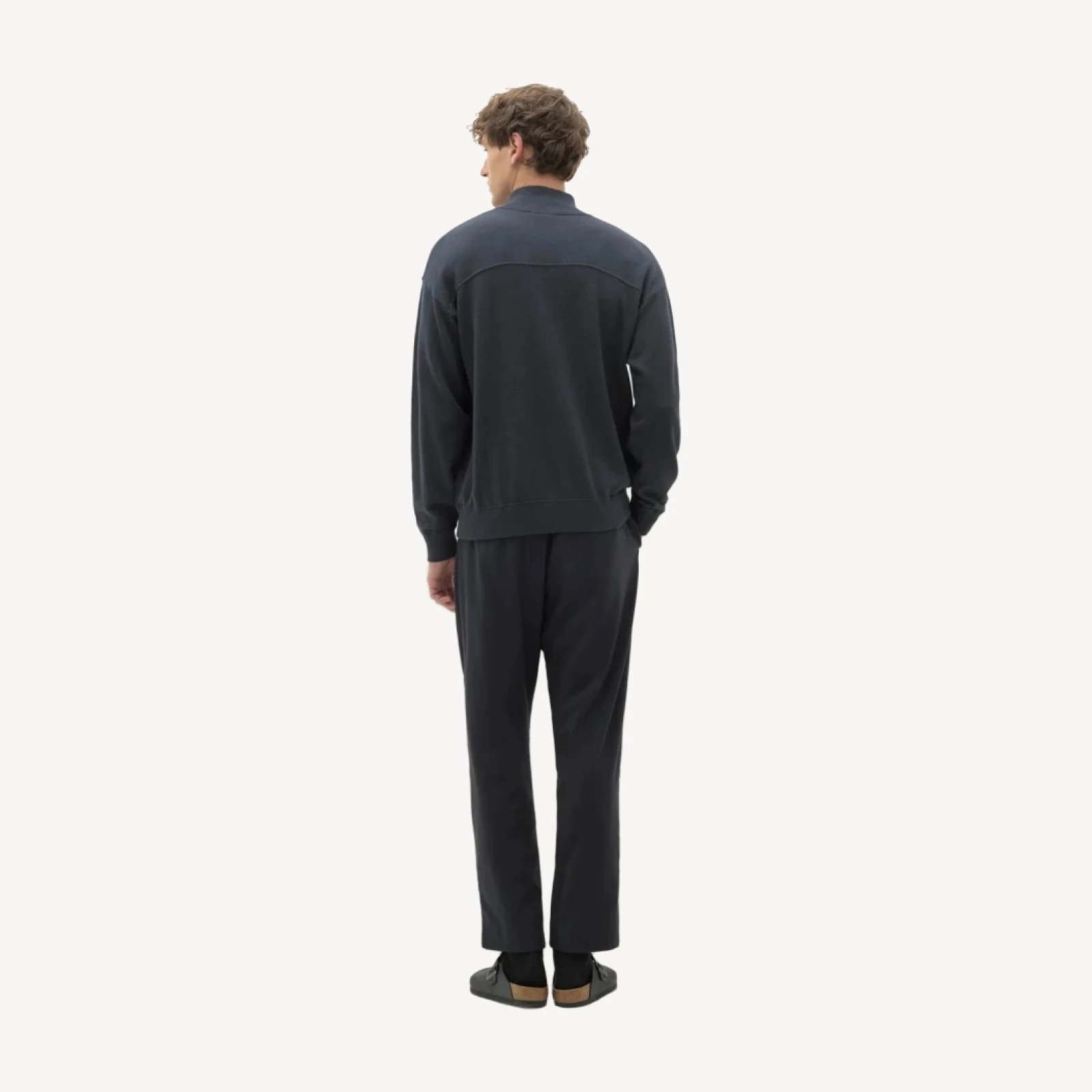 RONAN COTTON CASHMERE MEZZA ZIP - BLU SCURO