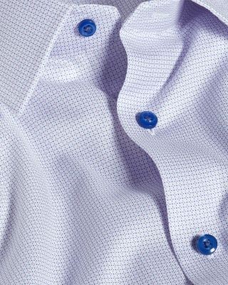 David Donahue Slim Fit Stretch Micro Geo Print Dress Shirt
