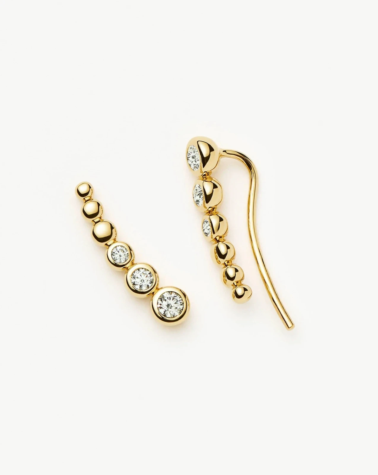 Tennis Climber Earrings | 18ct Gold Plated/Cubic Zirconia