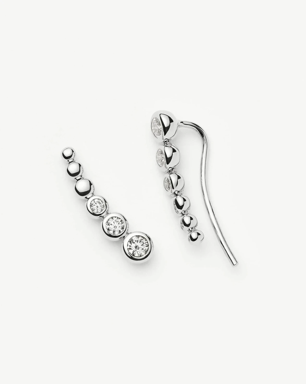 Tennis Climber Earrings | Silver Plated/Cubic Zirconia