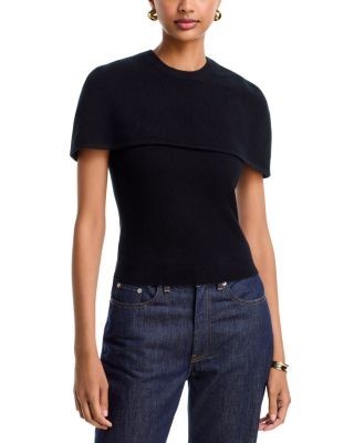 Simkhai Yuki Cashmere Short Sleeve Cape Top