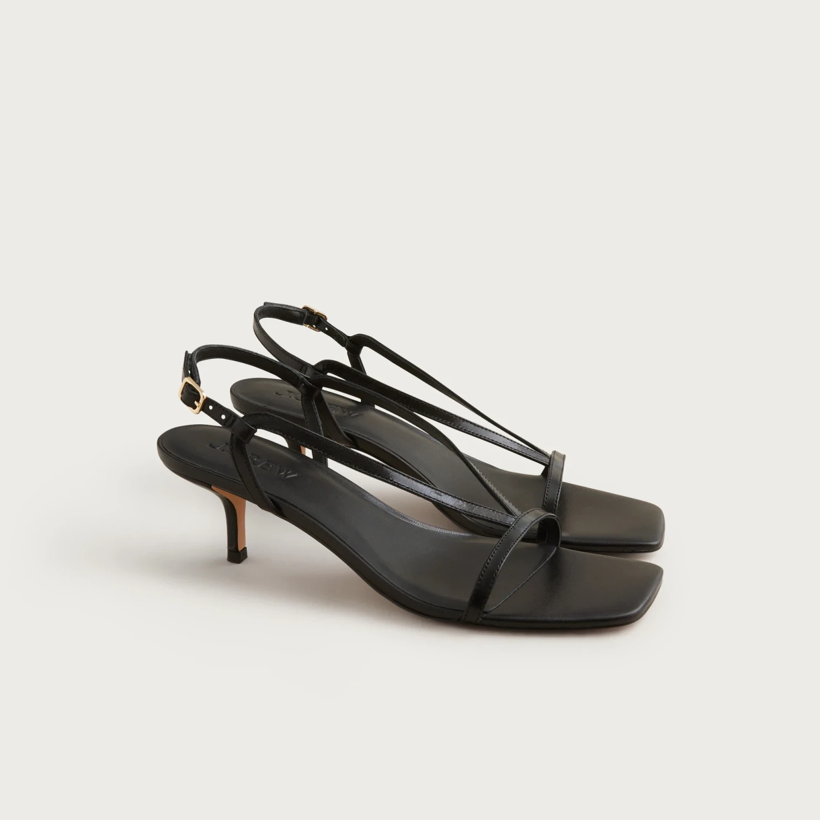 Krista slingback kitten-heel sandals in leather
