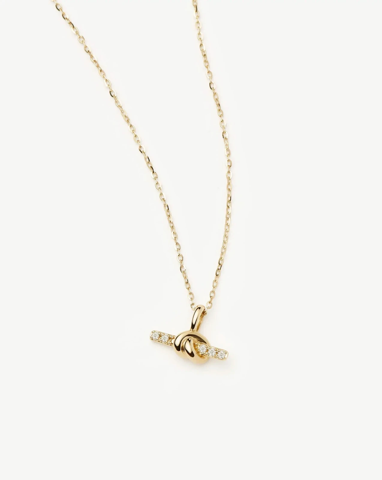 Lucy Williams Solid Gold Diamond T-Bar Pendant Necklace | 14ct Solid Gold/Lab Grown Diamond