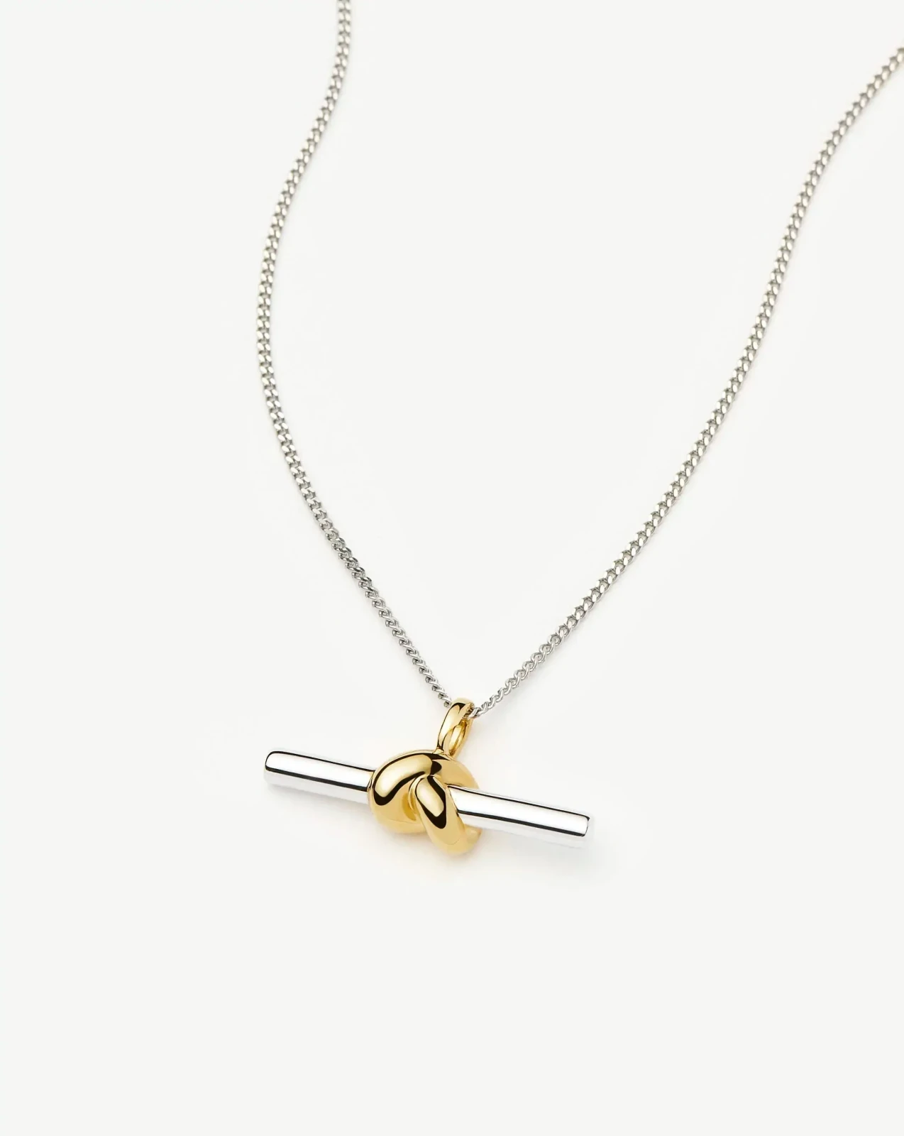 Lucy Williams T-Bar Knot Pendant Necklace | Mixed Metal