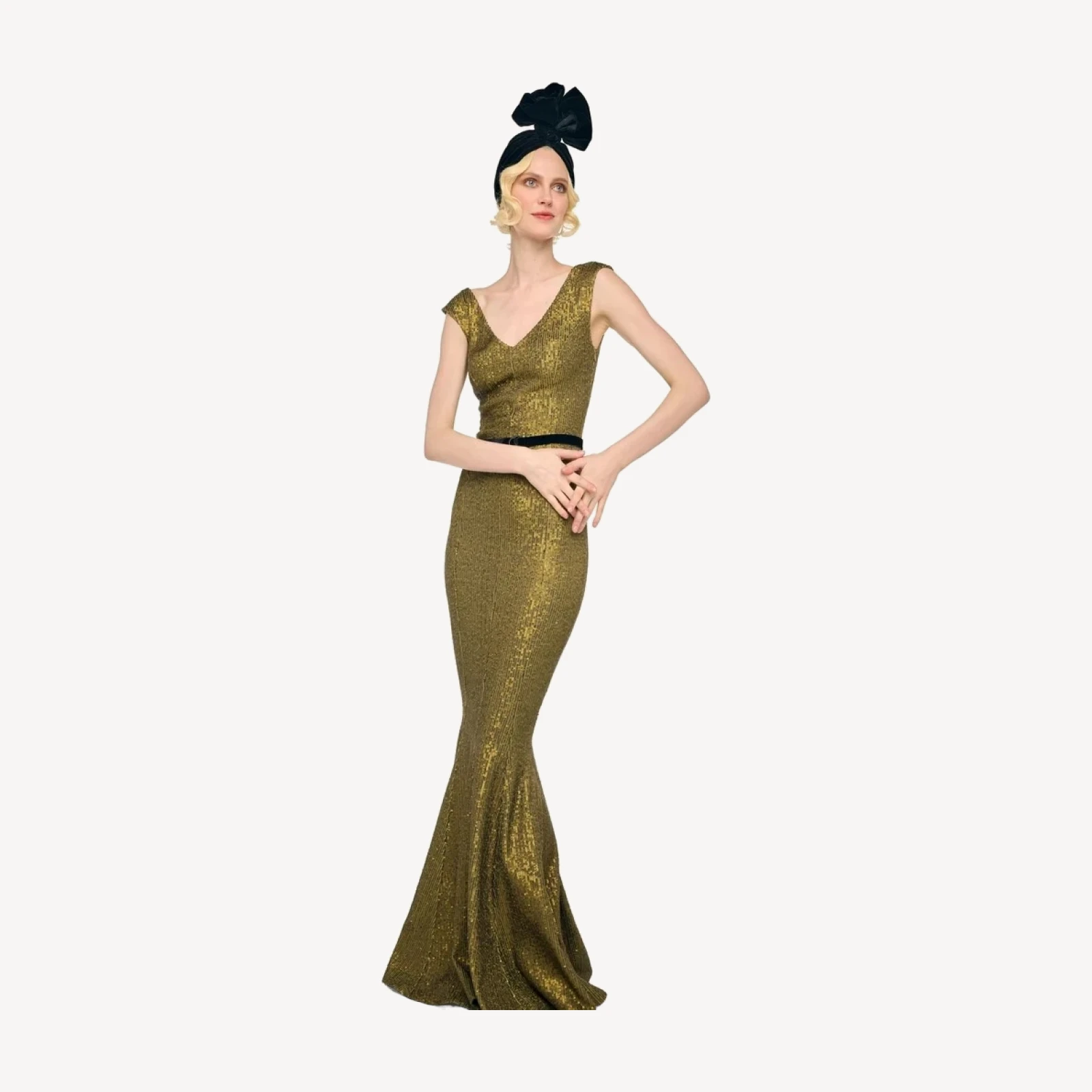 DOUBLE DROP SHOULDER GRACE FISHTAIL GOWN