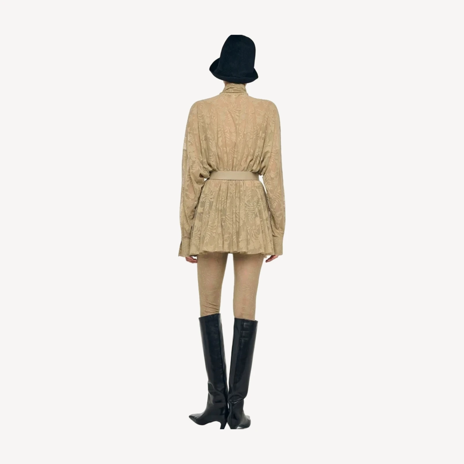 SUPER OS BF NK SHIRT FLARED MINI DRESS W/ BOW