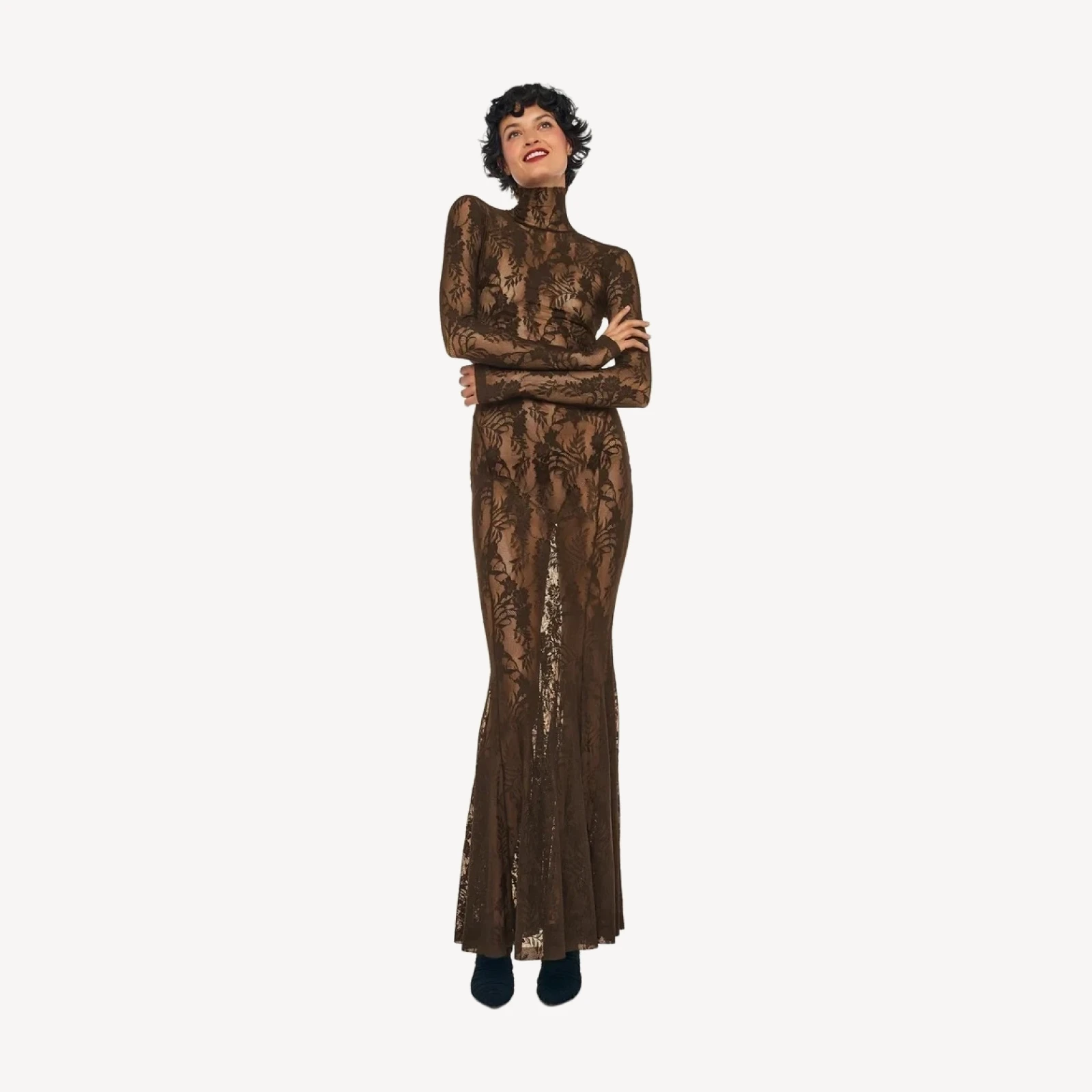 LONG SLEEVE TURTLE FISHTAIL GOWN
