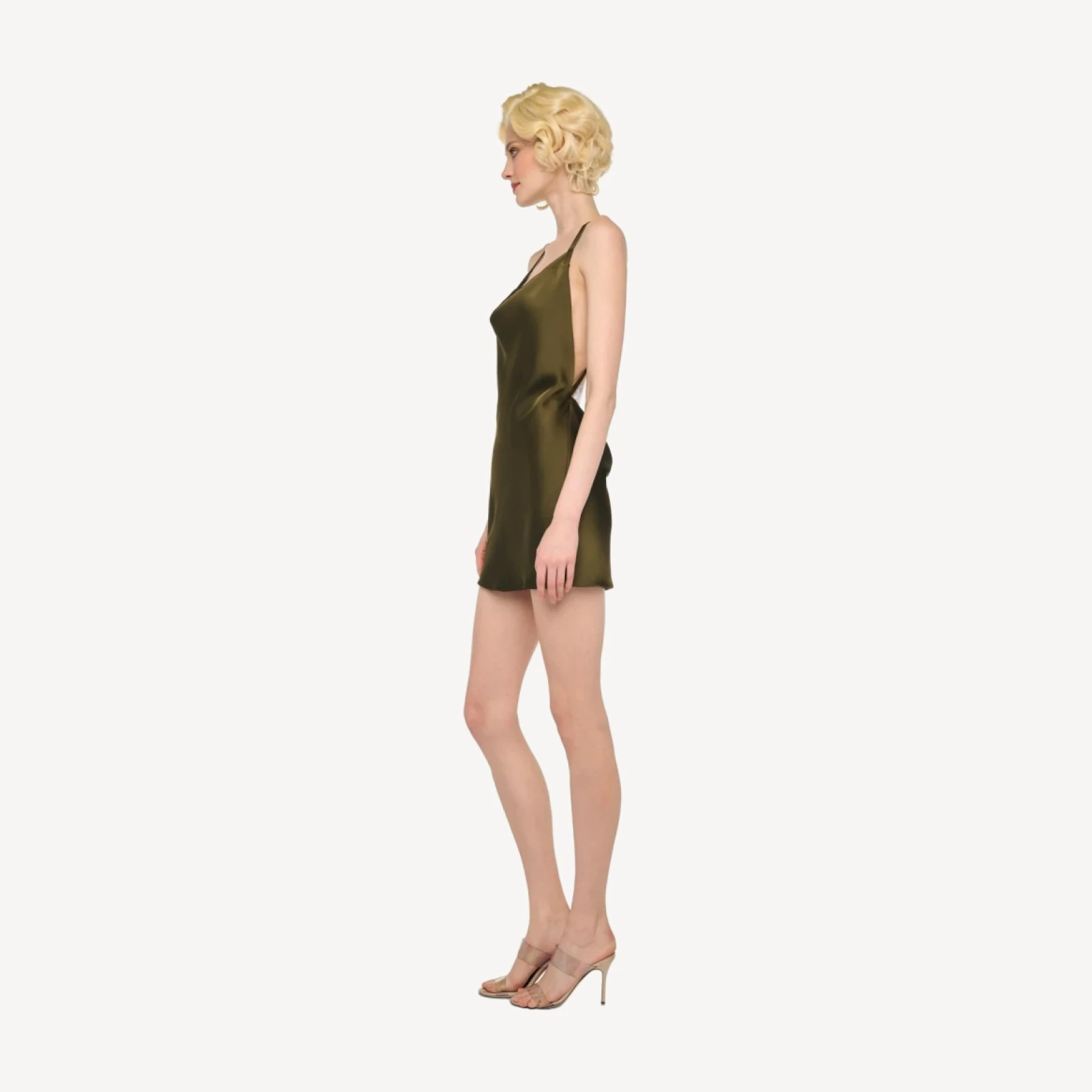 CROSS BACK BIAS MINI DRESS