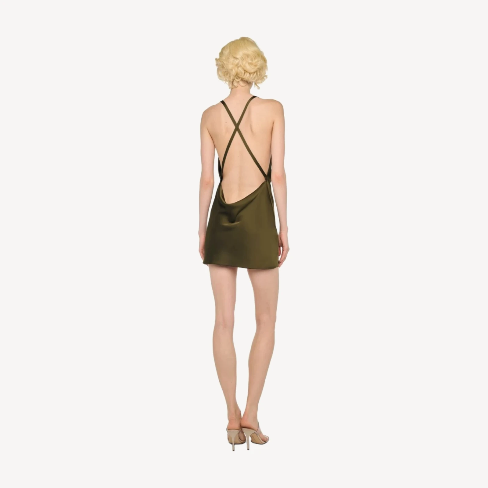 CROSS BACK BIAS MINI DRESS