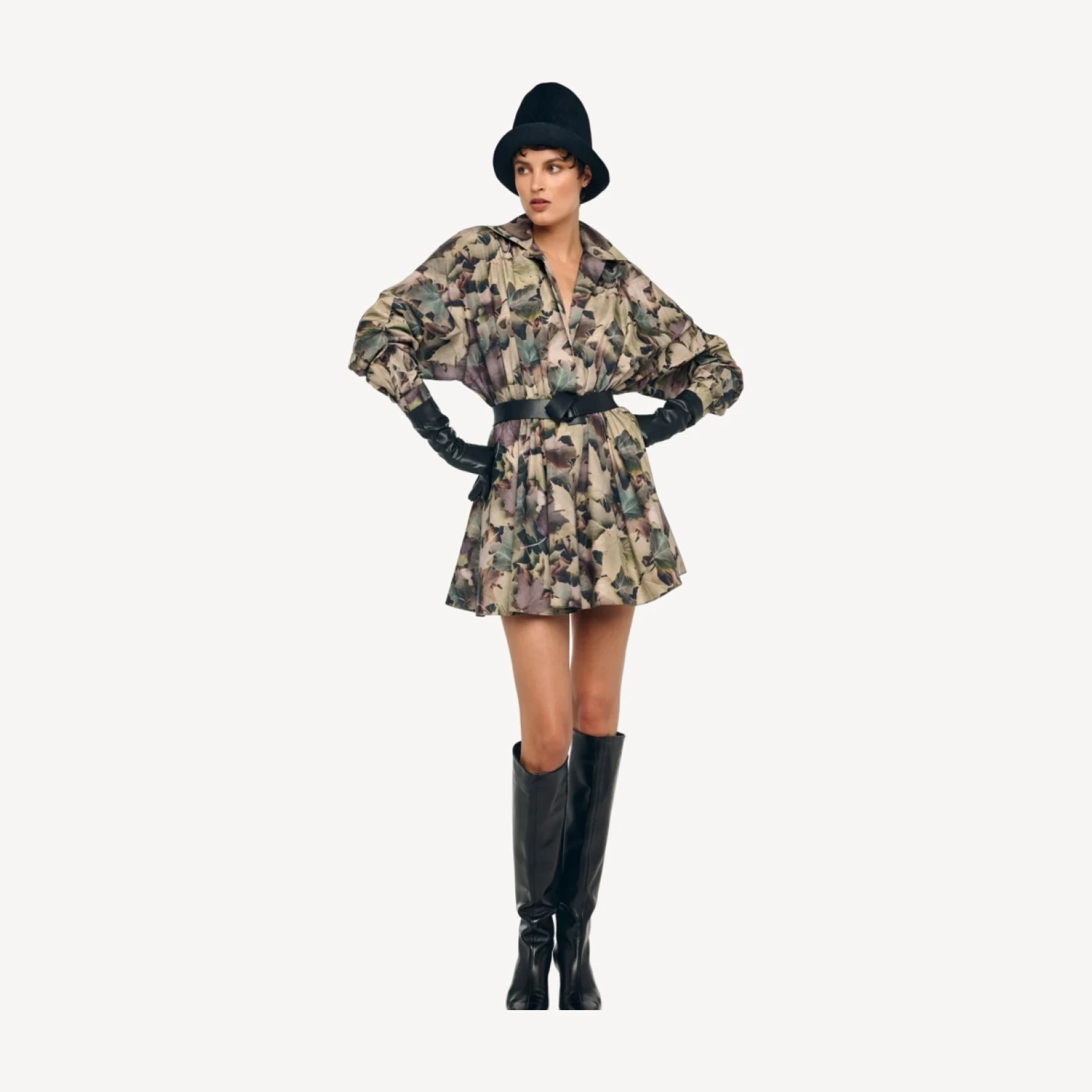 SUPER OS BF NK SHIRT FLARED MINI DRESS