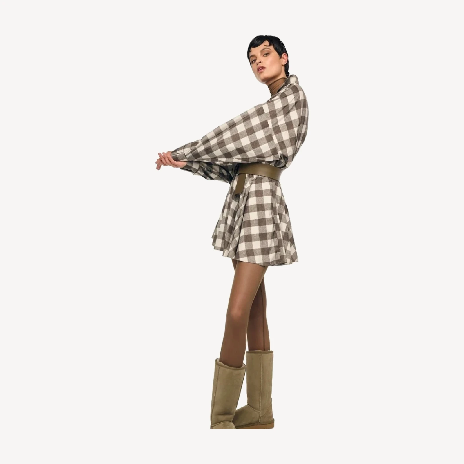 SUPER OS BF NK SHIRT FLARED MINI DRESS