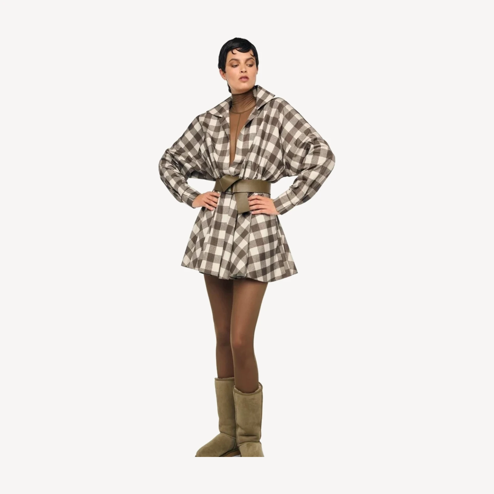 SUPER OS BF NK SHIRT FLARED MINI DRESS
