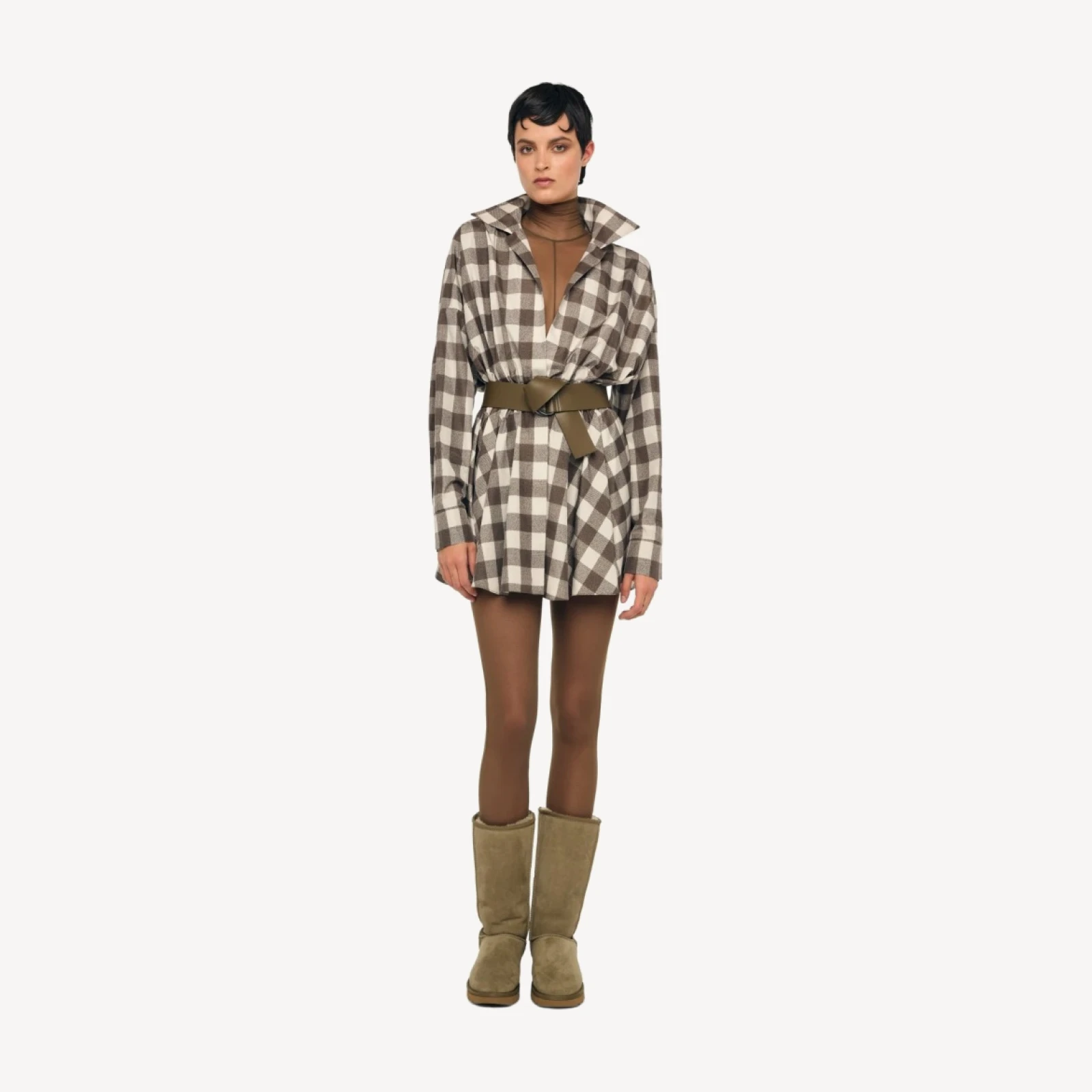 SUPER OS BF NK SHIRT FLARED MINI DRESS