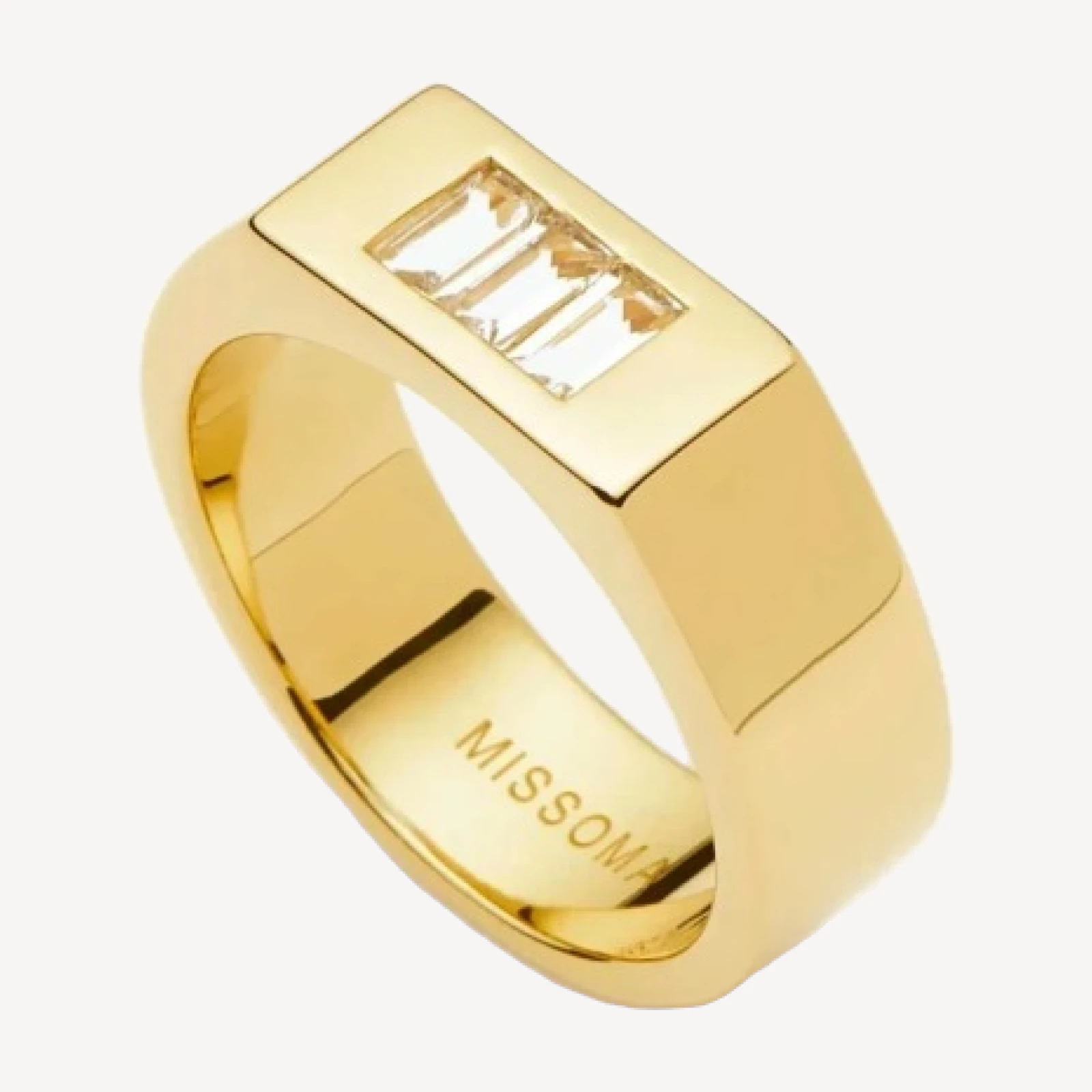 Lucy Williams Triple Stone Chunky Ring | 18ct Gold Plated