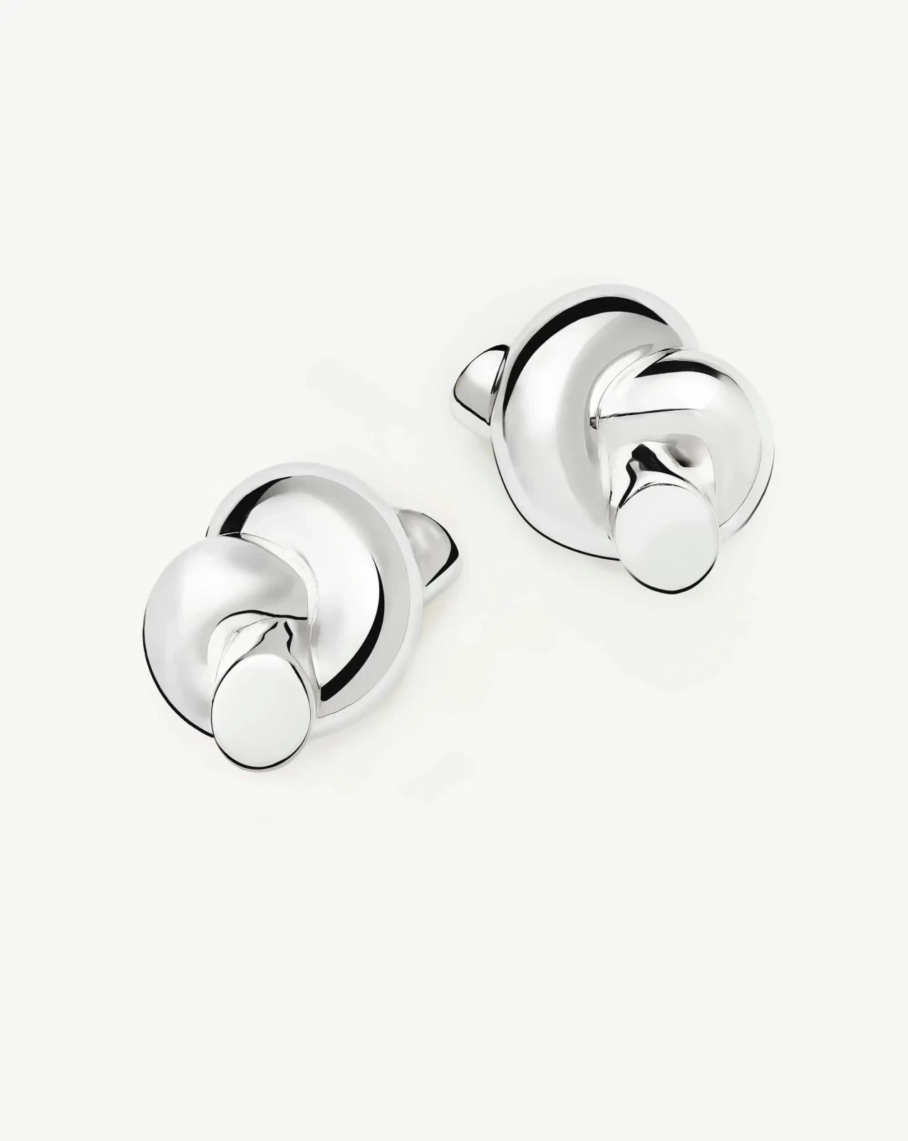 Lucy Williams Knot Oversized Stud Earrings | Silver Plated