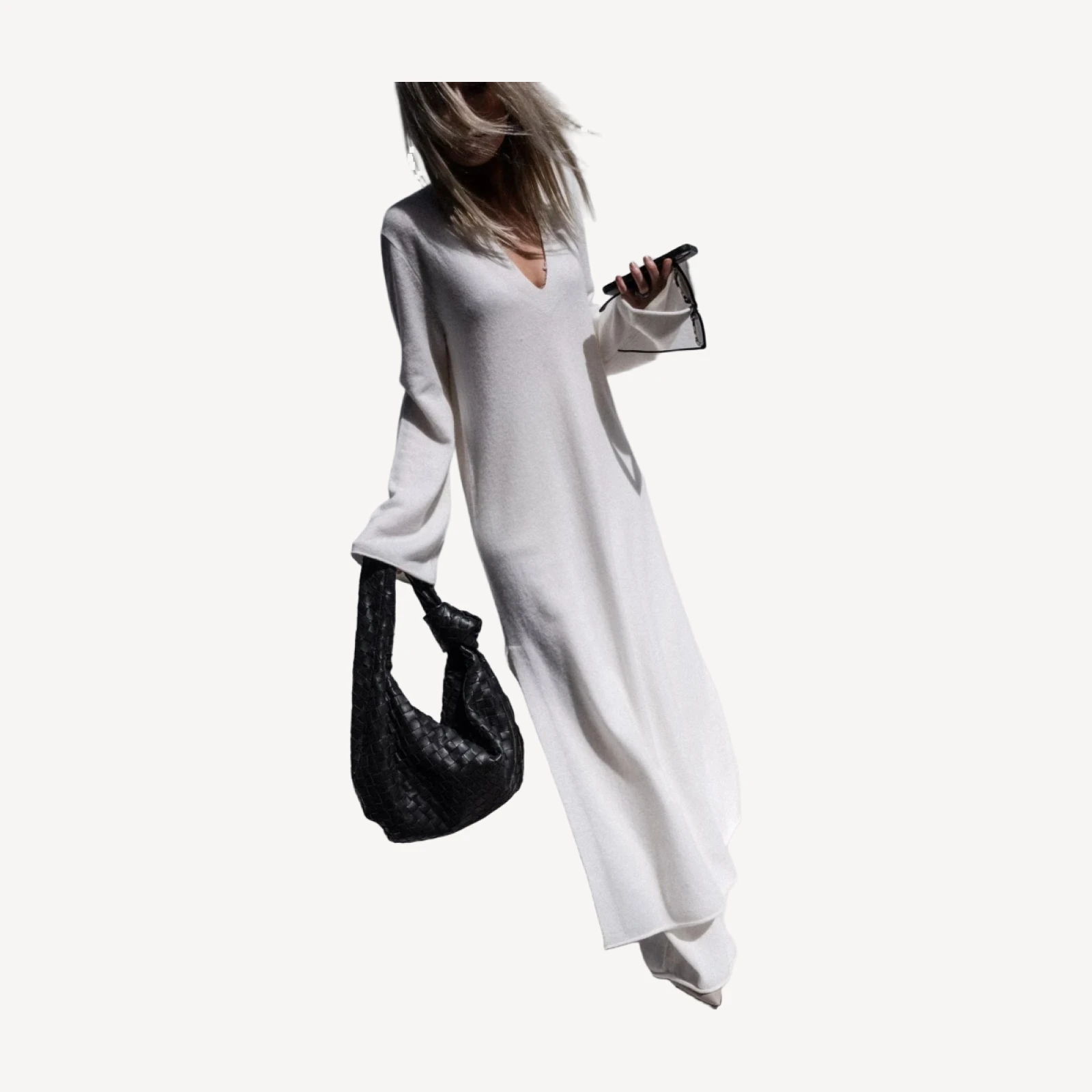 KATERINA CASHMERE KAFTAN - ECRU