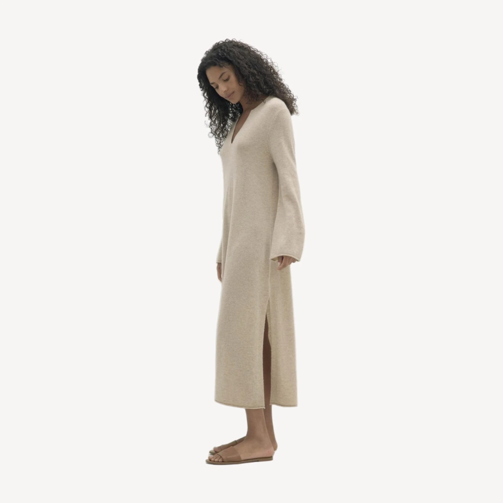 KATERINA CASHMERE KAFTAN - FLAX